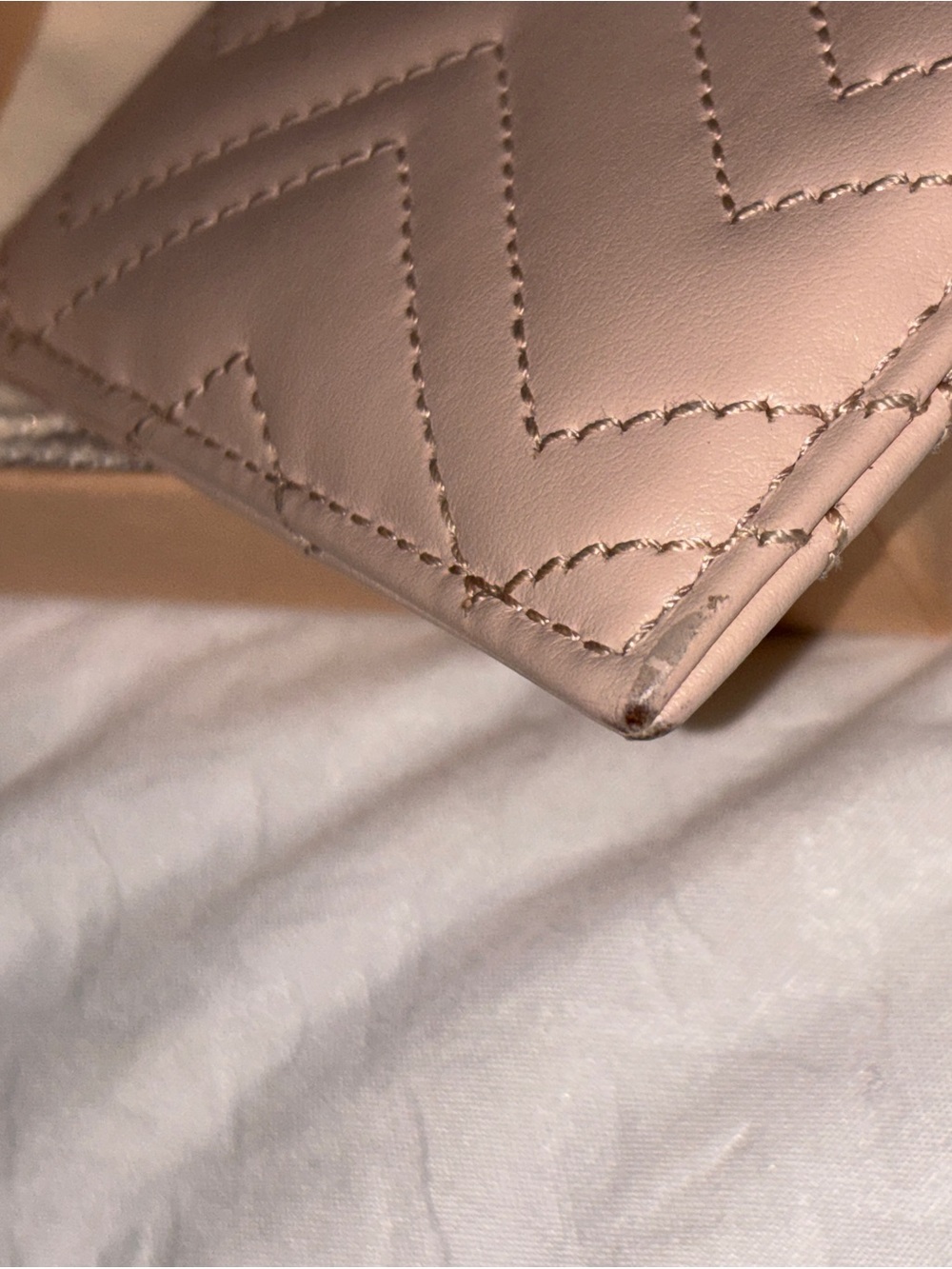 Pink Quilted Gucci Card Holder with Logo - Picture 4 of 8